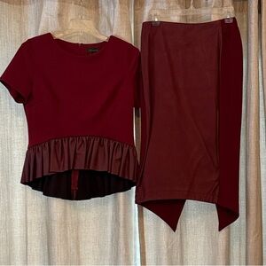 Gracia Asymmetrical Burgundy Ensemble